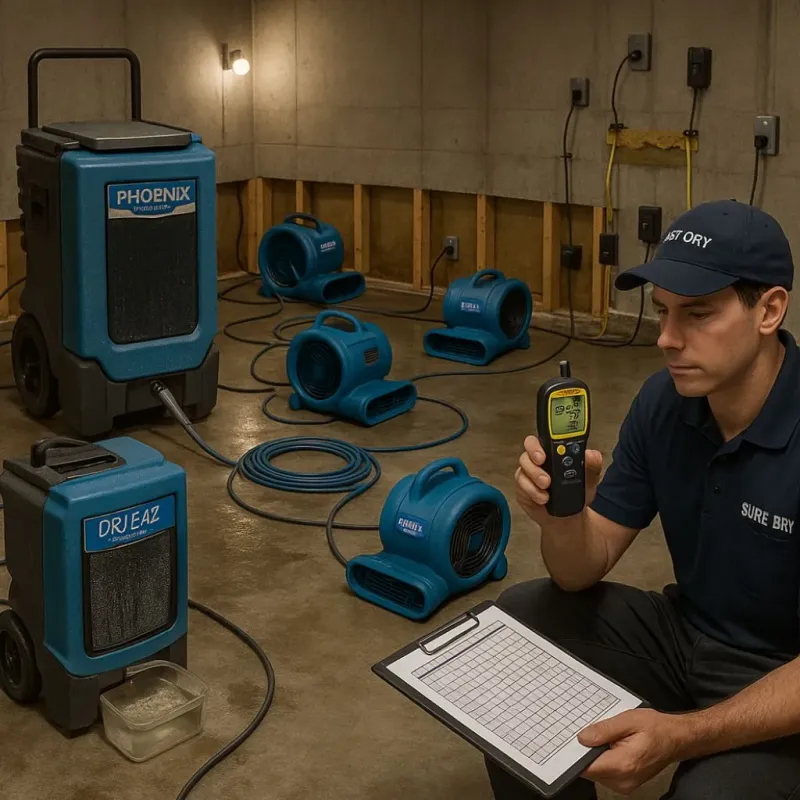 Structural Drying and Dehumidification process in Fox Lake, WI